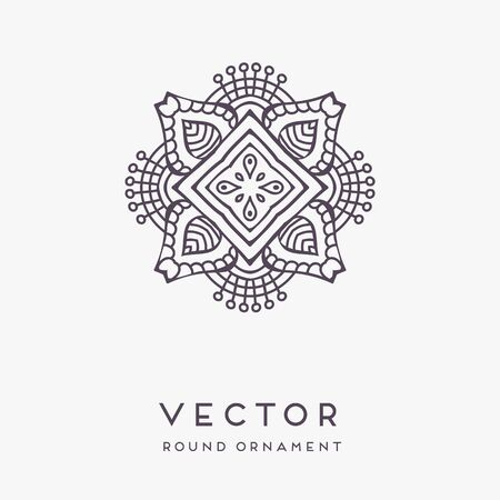 Ornament beautiful card with mandala. Geometric circle element made in vectorのイラスト素材