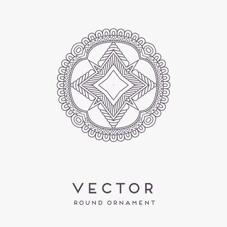 Ornament beautiful card with mandala. Geometric circle element made in vectorのイラスト素材