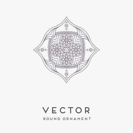 Ornament beautiful card with mandala. Geometric circle element made in vectorのイラスト素材