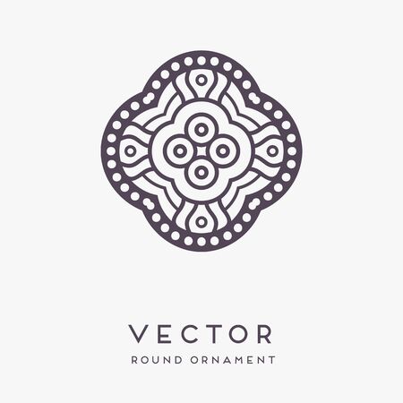 Ornament beautiful card with mandala. Geometric circle element made in vectorのイラスト素材