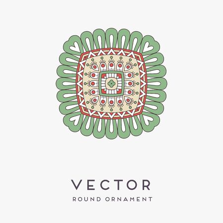 Ornament beautiful card with mandala. Geometric circle element made in vectorのイラスト素材
