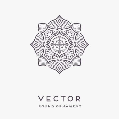 Ornament beautiful card with mandala. Geometric circle element made in vectorのイラスト素材