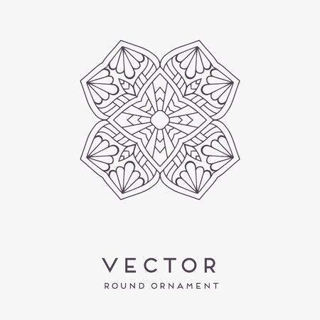 Ornament beautiful card with mandala. Geometric circle element made in vectorのイラスト素材