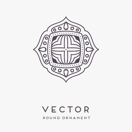 Ornament beautiful card with mandala. Geometric circle element made in vectorのイラスト素材
