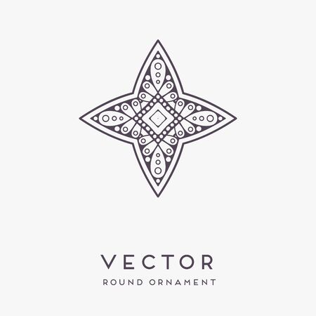 Ornament beautiful card with mandala. Geometric circle element made in vectorのイラスト素材