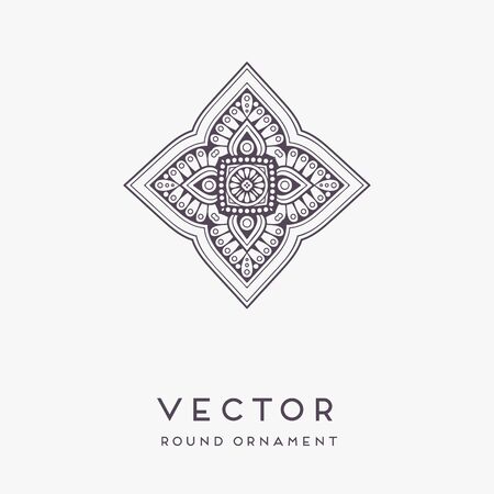 Ornament beautiful card with mandala. Geometric circle element made in vectorのイラスト素材
