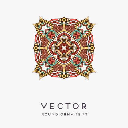 Ornament beautiful card with mandala. Geometric circle element made in vectorのイラスト素材