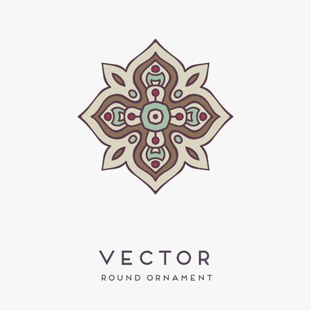 Ornament beautiful card with mandala. Geometric circle element made in vectorのイラスト素材