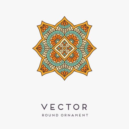 Ornament beautiful card with mandala. Geometric circle element made in vectorのイラスト素材