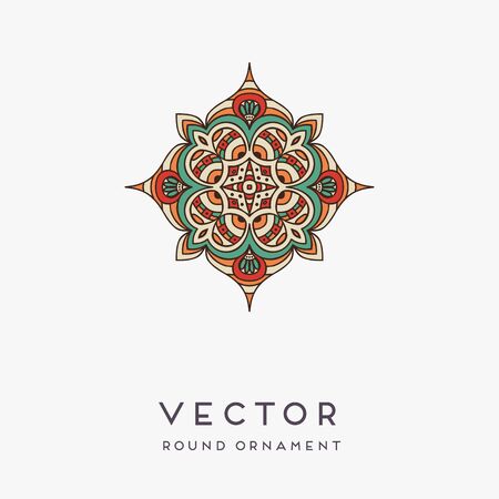Ornament beautiful card with mandala. Geometric circle element made in vectorのイラスト素材
