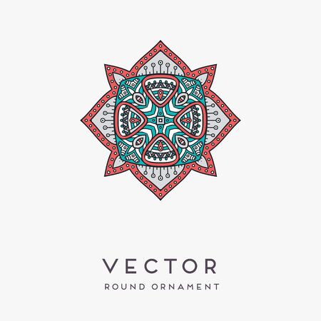 Ornament beautiful card with mandala. Geometric circle element made in vectorのイラスト素材