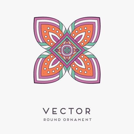 Ornament beautiful card with mandala. Geometric circle element made in vectorのイラスト素材