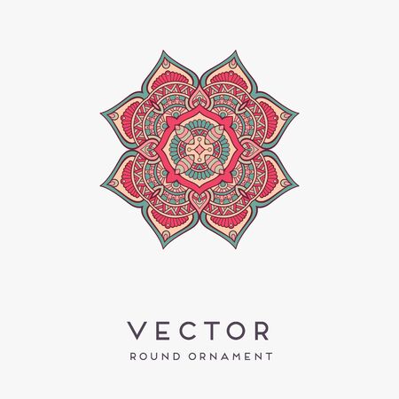 Ornament beautiful card with mandala. Geometric circle element made in vectorのイラスト素材