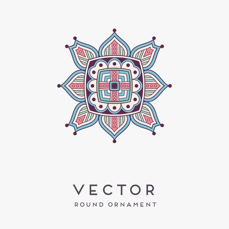Ornament beautiful card with mandala. Geometric circle element made in vectorのイラスト素材