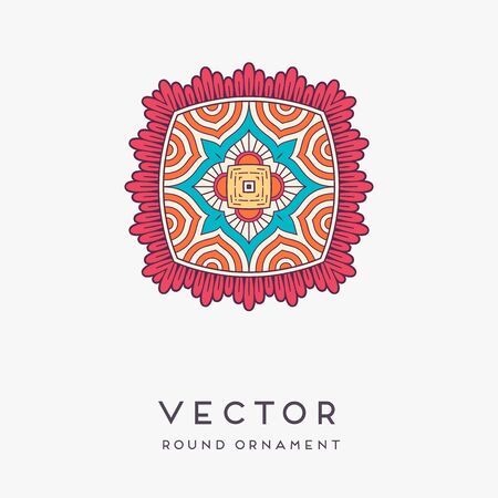 Ornament beautiful card with mandala. Geometric circle element made in vectorのイラスト素材
