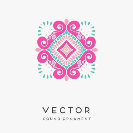 Ornament beautiful card with mandala. Geometric circle element made in vectorのイラスト素材