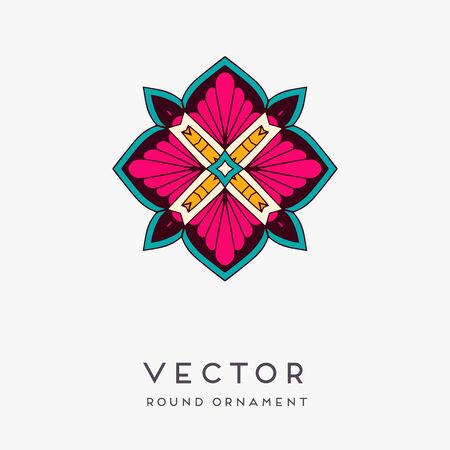 Ornament beautiful card with mandala. Geometric circle element made in vectorのイラスト素材
