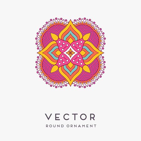 Ornament beautiful card with mandala. Geometric circle element made in vectorのイラスト素材