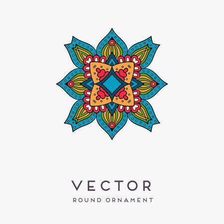 Ornament beautiful card with mandala. Geometric circle element made in vectorのイラスト素材