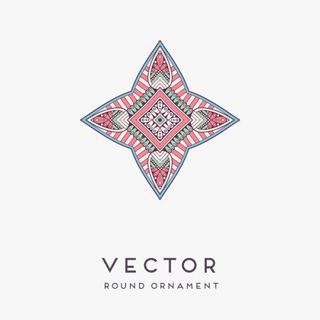 Ornament beautiful card with mandala. Geometric circle element made in vectorのイラスト素材