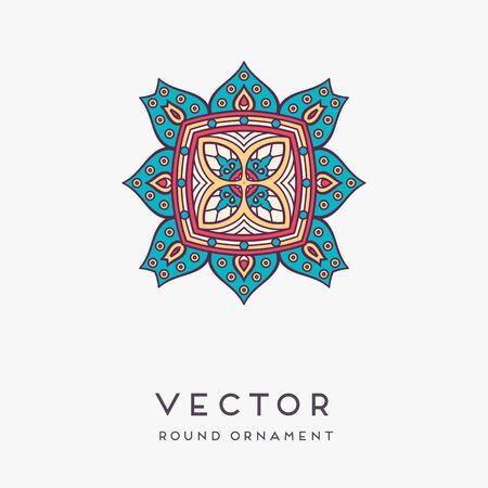 Ornament beautiful card with mandala. Geometric circle element made in vectorのイラスト素材