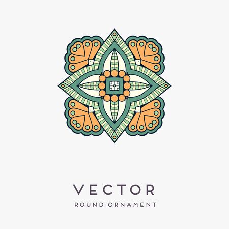 Ornament beautiful card with mandala. Geometric circle element made in vectorのイラスト素材