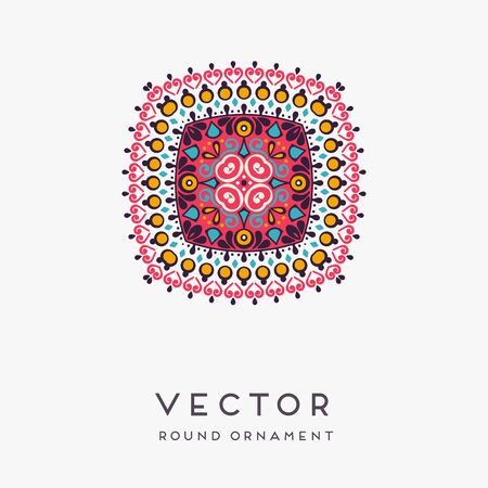 Ornament beautiful card with mandala. Geometric circle element made in vectorのイラスト素材