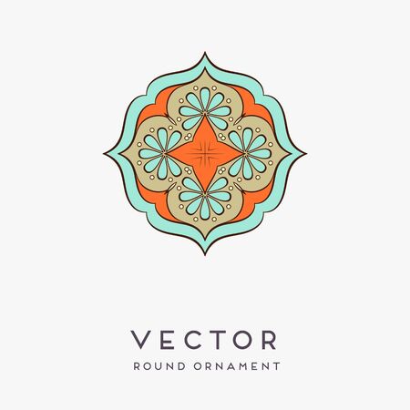 Ornament beautiful card with mandala. Geometric circle element made in vectorのイラスト素材