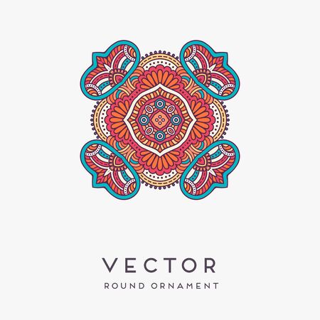 Ornament beautiful card with mandala. Geometric circle element made in vectorのイラスト素材