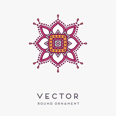 Ornament beautiful card with mandala. Geometric circle element made in vectorのイラスト素材