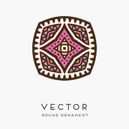 Ornament beautiful card with mandala. Geometric circle element made in vectorのイラスト素材