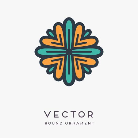 Ornament beautiful card with mandala. Geometric circle element made in vectorのイラスト素材
