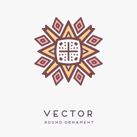 Ornament beautiful card with mandala. Geometric circle element made in vectorのイラスト素材