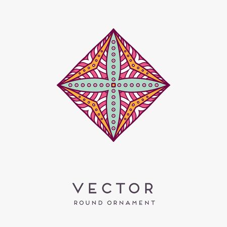 Ornament beautiful card with mandala. Geometric circle element made in vectorのイラスト素材