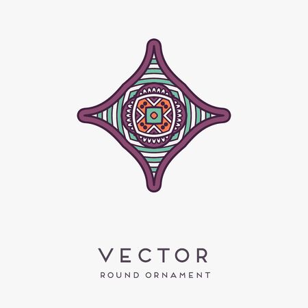 Ornament beautiful card with mandala. Geometric circle element made in vectorのイラスト素材