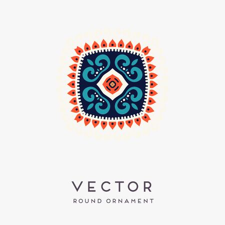 Ornament beautiful card with mandala. Geometric circle element made in vectorのイラスト素材