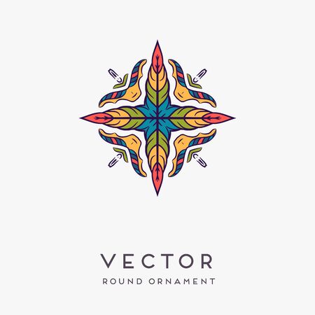 Ornament beautiful card with mandala. Geometric circle element made in vectorのイラスト素材