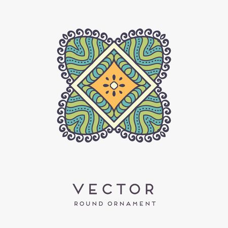 Ornament beautiful card with mandala. Geometric circle element made in vectorのイラスト素材