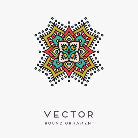 Ornament beautiful card with mandala. Geometric circle element made in vectorのイラスト素材