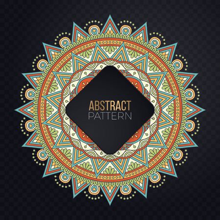 Ornament beautiful card with mandala. Geometric circle element made in vectorのイラスト素材
