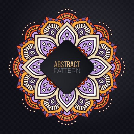 Ornament beautiful card with mandala. Geometric circle element made in vectorのイラスト素材