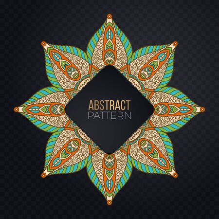 Ornament beautiful card with mandala. Geometric circle element made in vectorのイラスト素材