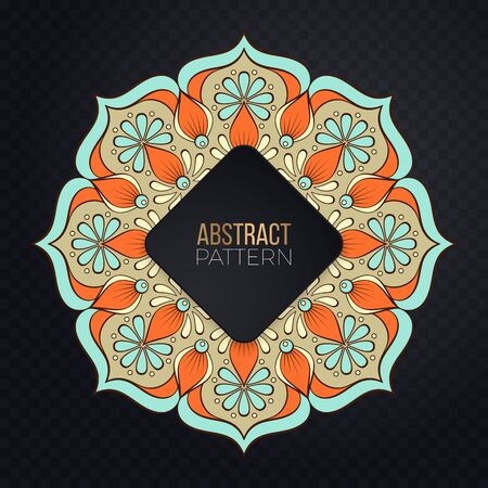 Ornament beautiful card with mandala. Geometric circle element made in vectorのイラスト素材