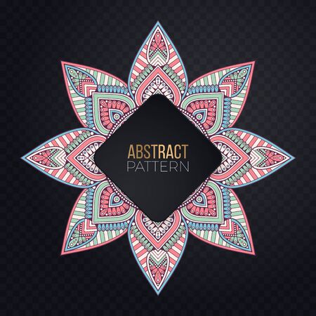 Ornament beautiful card with mandala. Geometric circle element made in vectorのイラスト素材