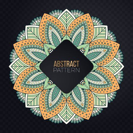 Ornament beautiful card with mandala. Geometric circle element made in vectorのイラスト素材