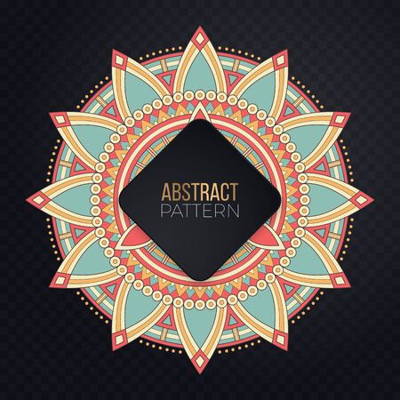 Ornament beautiful card with mandala. Geometric circle element made in vectorのイラスト素材