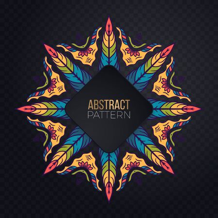 Ornament beautiful card with mandala. Geometric circle element made in vectorのイラスト素材