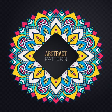 Ornament beautiful card with mandala. Geometric circle element made in vectorのイラスト素材