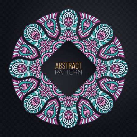 Ornament beautiful card with mandala. Geometric circle element made in vectorのイラスト素材