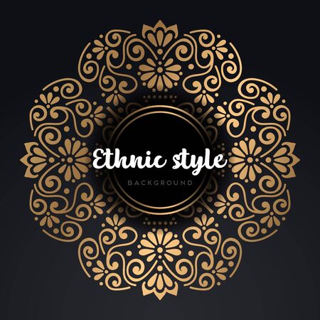 Ornament beautiful card with mandala. Geometric circle elementのイラスト素材